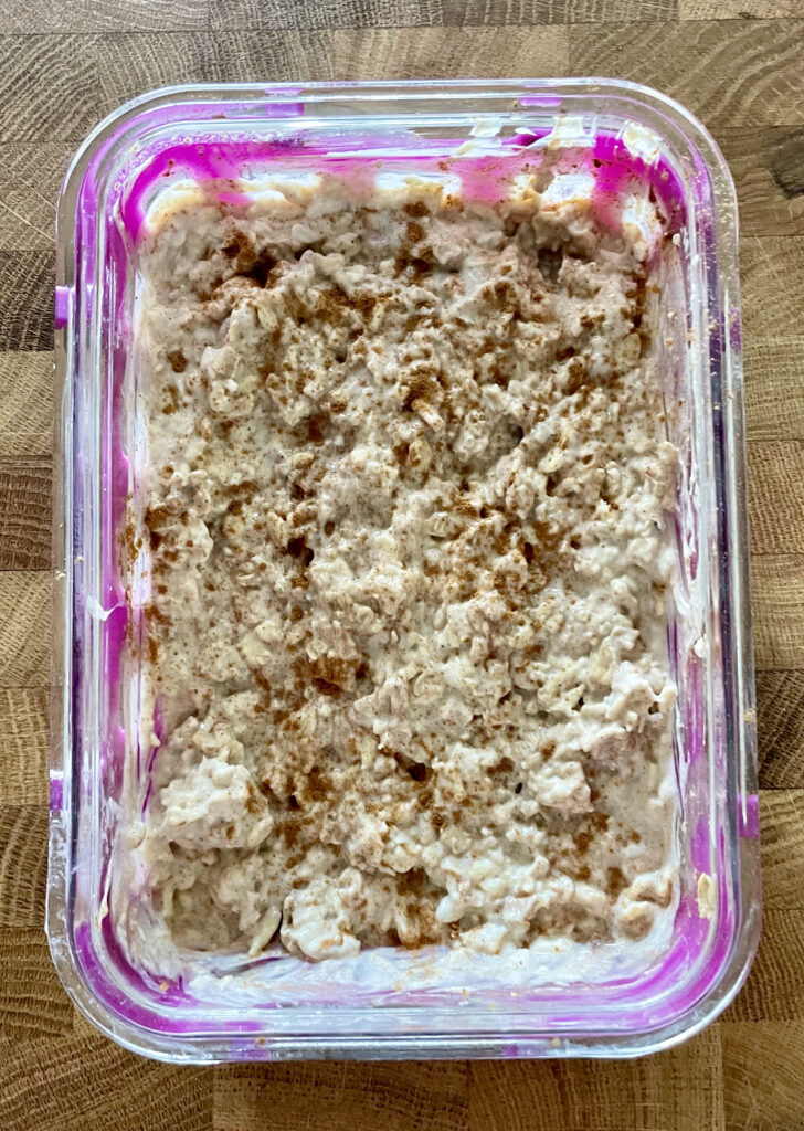 Horchata Overnight Oats in a Meal Prep Container